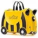 Trunki Handgepäck und Kinderkoffer zum Draufsitzen | Kinder Risen Geschenk für Mädchen und Jungen | Trolley Bernard Biene (Gelb)