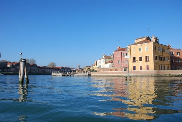 Venedig am Morgen Italien bunte Häuser