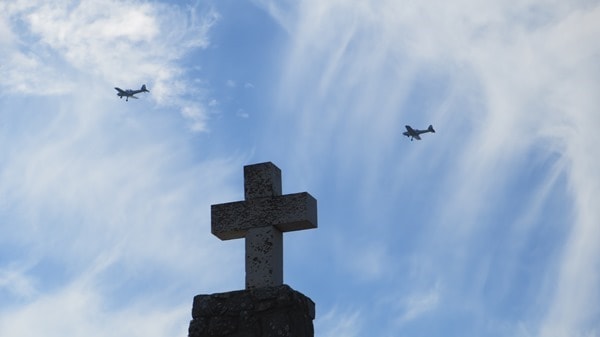 Cabo da Roca westlichster Punkt Europas Kreuz Flugzeuge Luftwaffe Portugal