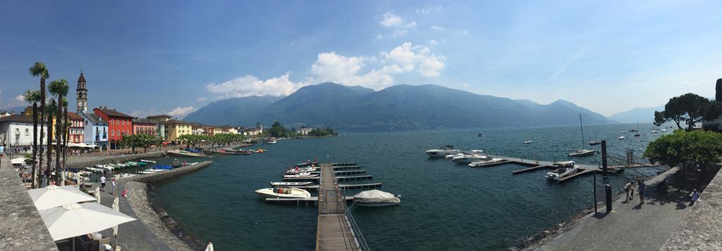 Panorama Uferpromenade Ascona Lago Maggiore Tessin Schweiz