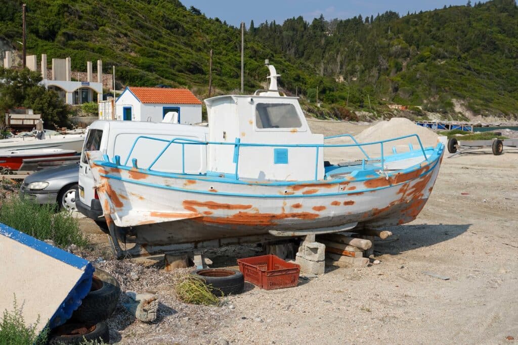 Boot Insel Mathraki Diapontische Inseln Korfu Griechenland